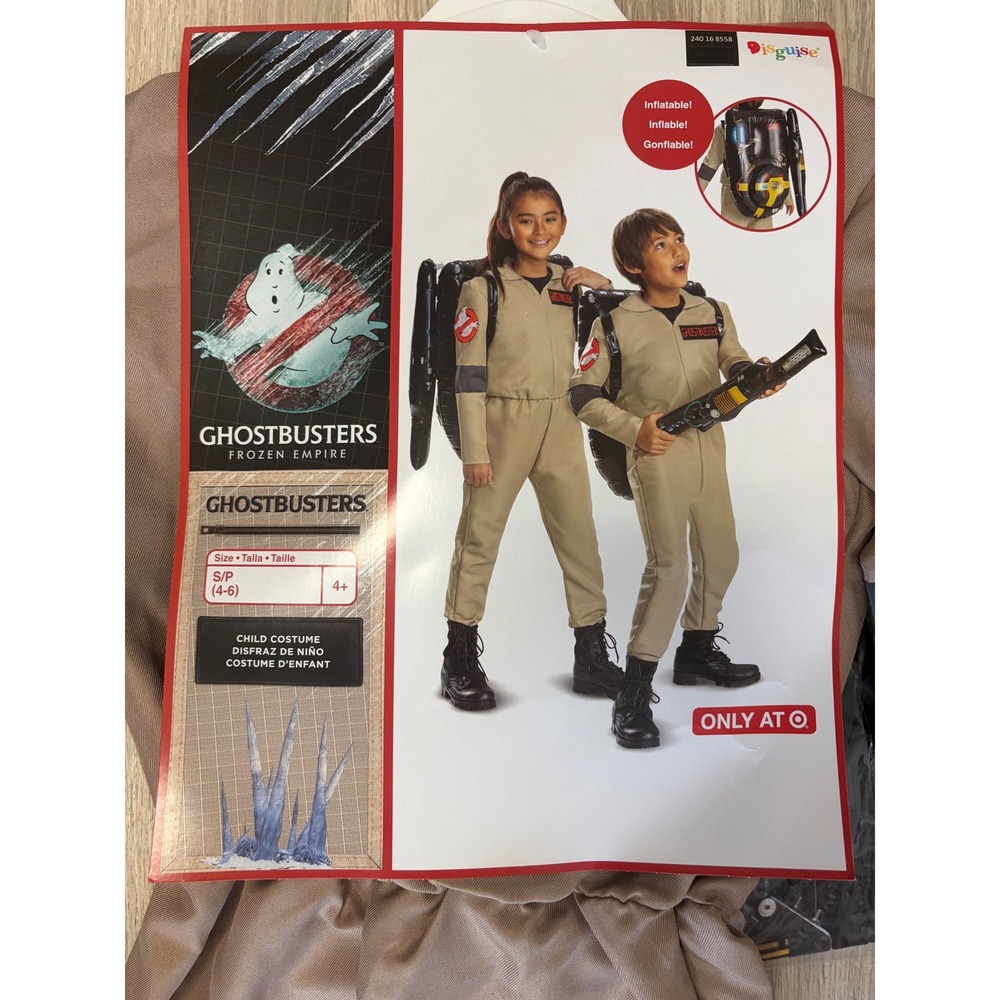 Disguise Ghostbusters Frozen Empire Kids Costume Inflatable Pack Tan Small 4-6